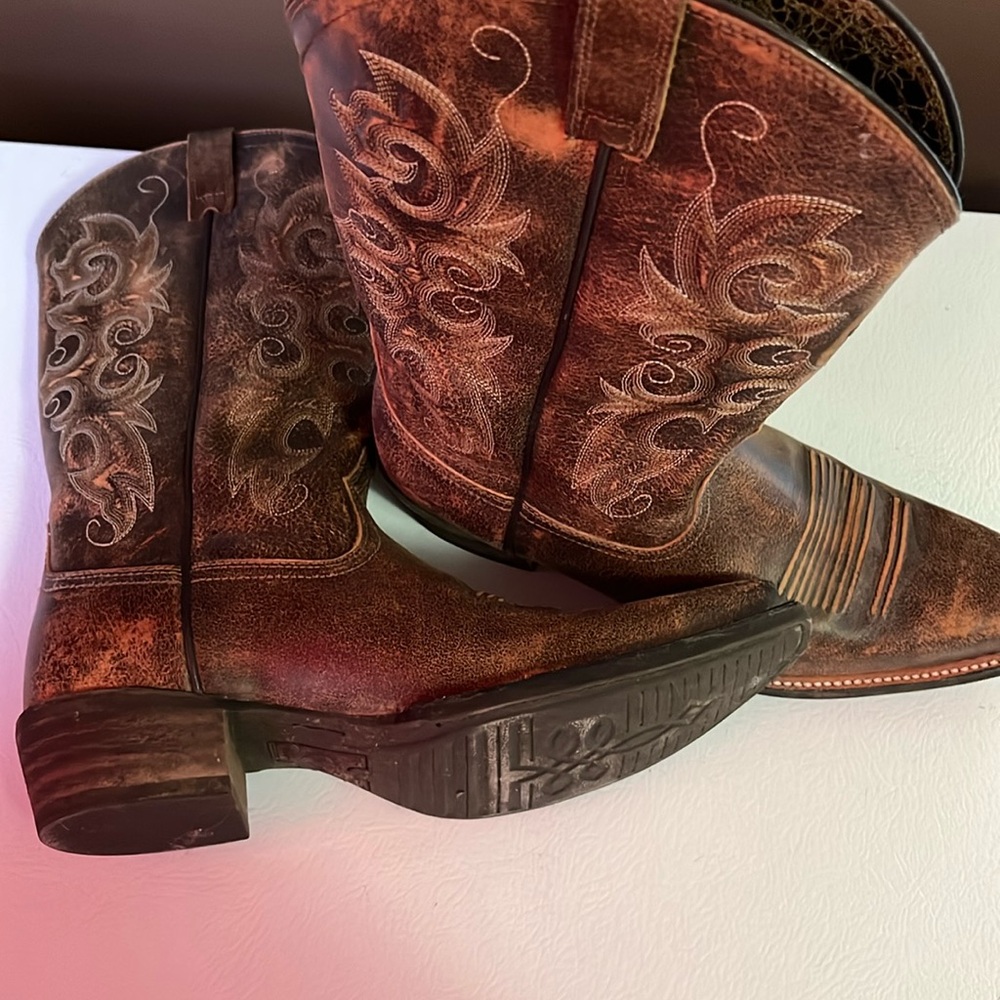 Ariat 10 Alabama sniptoe brown leather cowgirl western boots